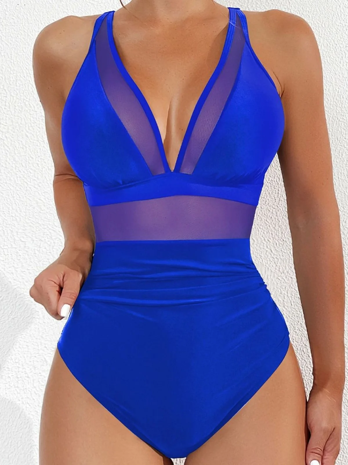 

Pure Color Bal Swimsuit V Ne Zipper Closure Casual Sport Suit for Women 8-25 Years Old Spring Season