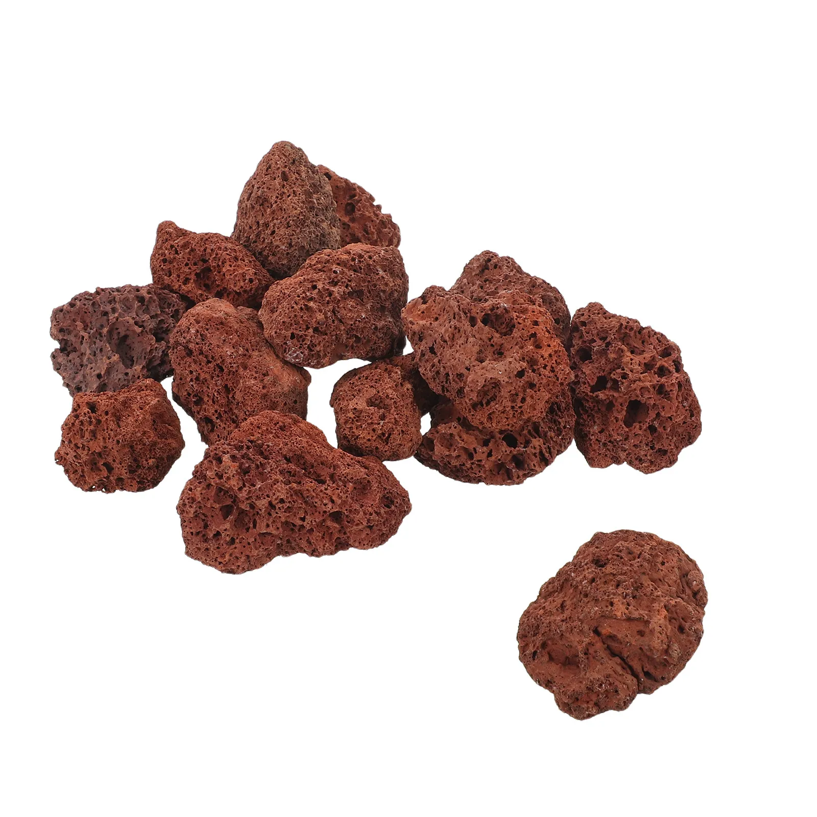 1Pack Decorative Red Volcanic Landscape Stones Porous Natural Pumice Rock Drainage Garden Aquarium Rocks for Plants