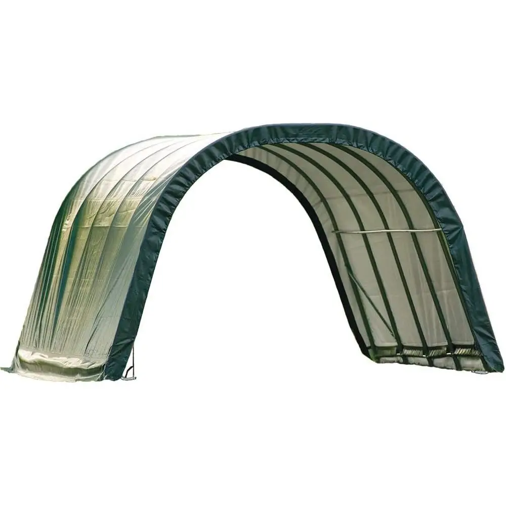 

Green 12x20x8 ft. Run-in Shelter for Round Style Stalls