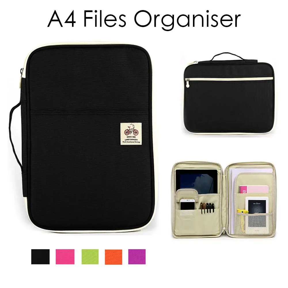 Travel A4 Portfolio Zipped Conference Folder Document Case Bag File Organizer Multi-function Conference Package