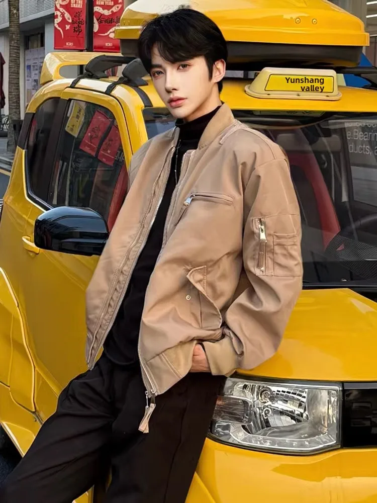 

Мужская куртка-пилот Cleanfit American High Street, весенне-осенняя рабочая одежда с двойной молнией, верхняя одежда