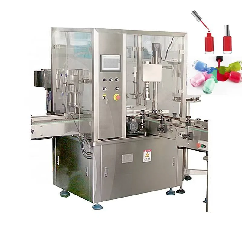 Automatic 5Ml 7Ml 15Ml Nail Polish Gel Glass Bottle Filling, Capping, And Labeling Machine