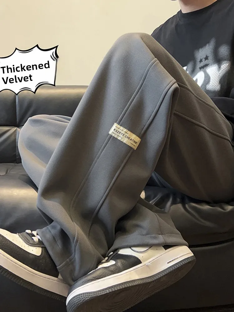 

Мужские повседневные брюки Deep ey Fce Lined, осенне-зимние, свободного кроя, удобные, длинные, модные, базовая модель