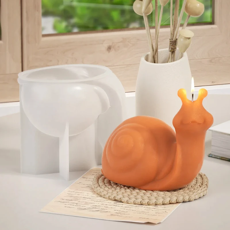 

Силиконовая форма в форме улитки для свечей ручной работы «сделай сам», 3D эпоксидная смола, гипсовая форма, домашний декор, форма для литья гипса с животными