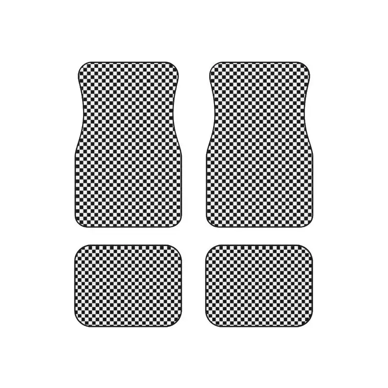 Black and White Simple Checkers - Car Floor Mats | Danish Pastel, Y2k Trendy & Retro Checkers | 90s, 2000s, black checks car acc