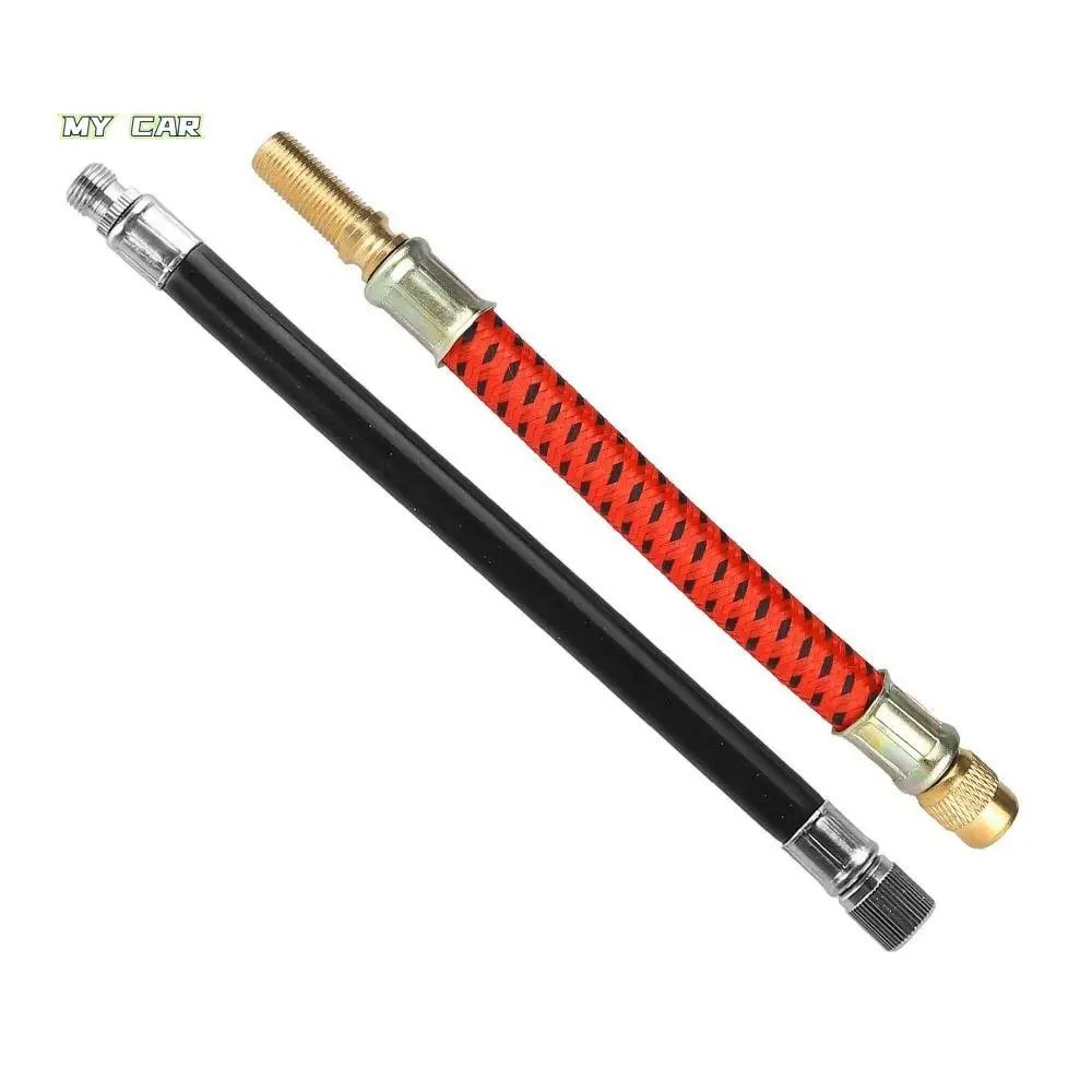 

5Pcs Extended Nozzle Tire Air Inflator Hose Alloy and Rubber Durable Extended Air Tube Useful Black/Red