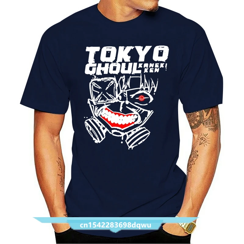 Japan Anime Tokyo Ghoul Kaneki Ken Men T Shirts 2021 Summer Top Men T-Shirt 100% Cotton Tshirt  Round Neck Harajuku Streetwear