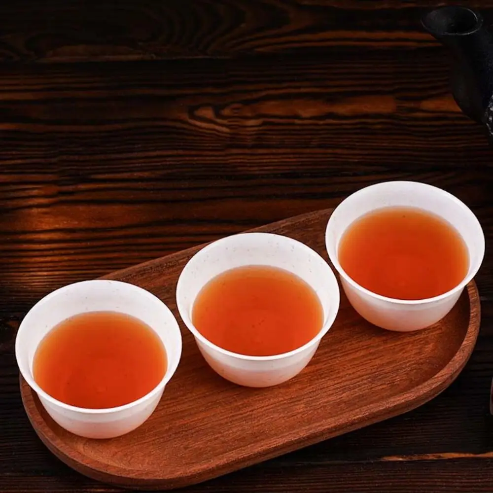 48pcs High Temperature Resistant Disposable Kung Fu Teacup Solid Biodegradable Plastic Water Cup Thickened Drink Cup Office