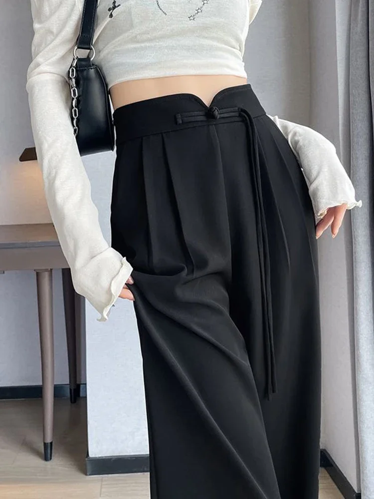 Simple Basic Slim Loose Slim Pants New American Solid Color Wide Leg Pants Fashion Street Casual White Black Khaki Pants Female