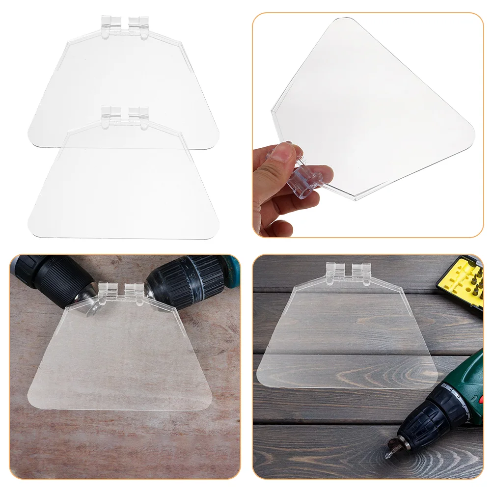 2 Pcs Grinder Protective Glasses Bench Shield Flat Head Drill Bit Guard Cover Kit Angle Plastic Safety