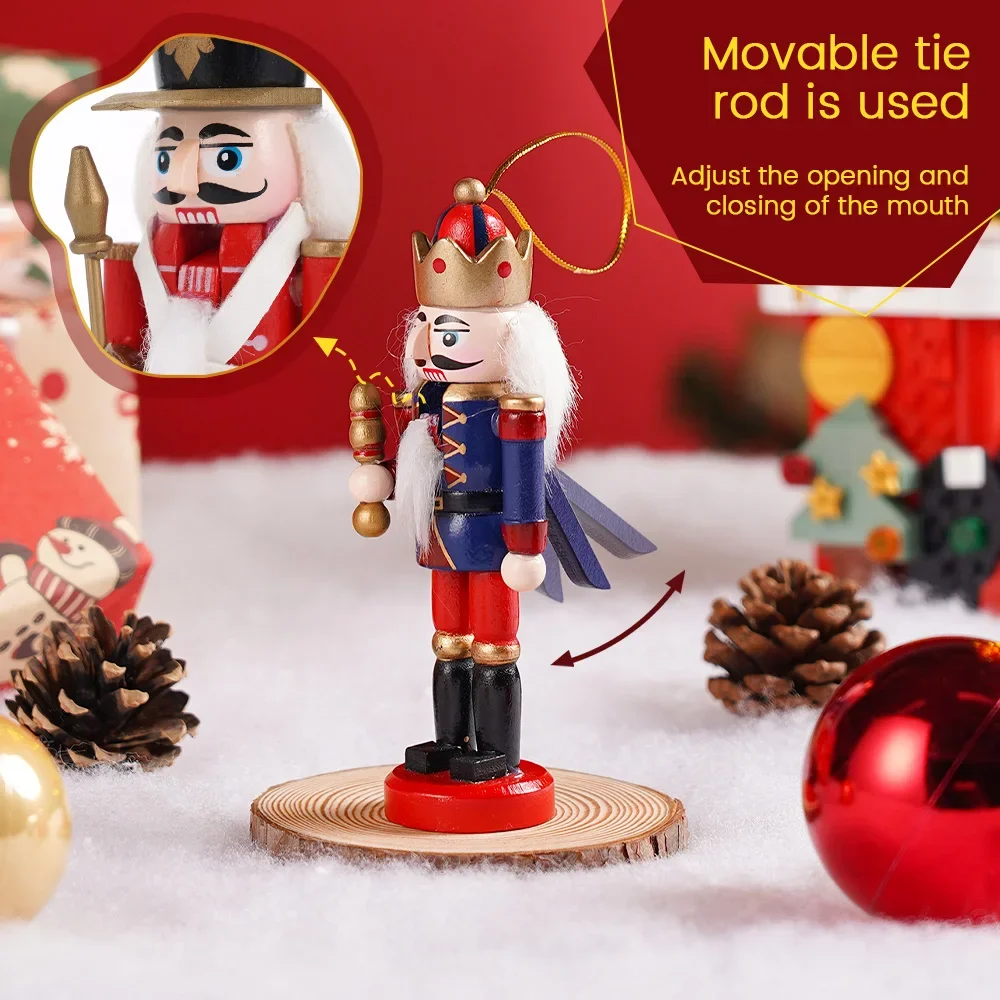 

5Pcs Soldier Nutcracker Puppet Candy Series Wooden Handicraft Christmas Tree Pendant New Year Home Decoration Navidad Gift Home