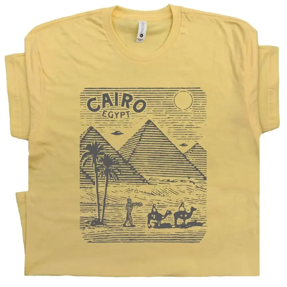 Cairo Egypt T Shirt Cool Egyptian Pyramids For The Sphinx Vintage Travel Souvenir Retro Desert Scene