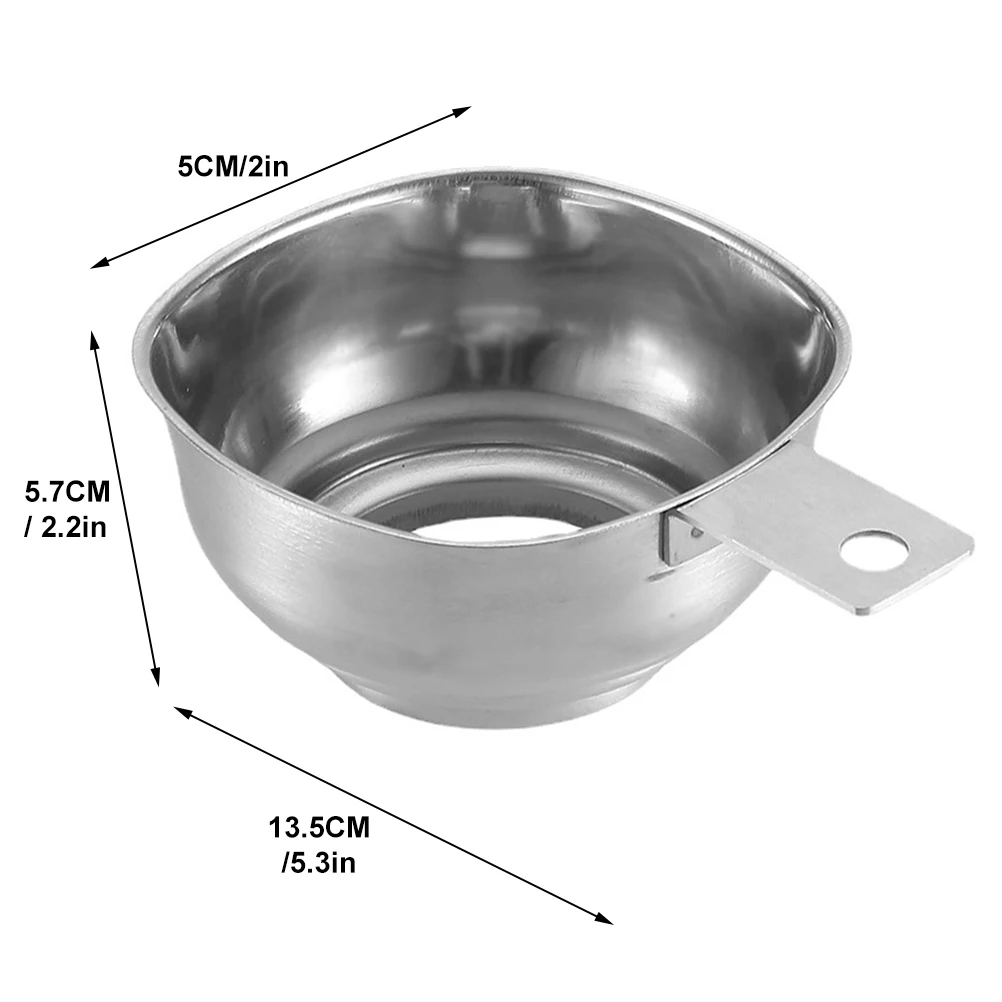 Large Opening Funnel Stainless Steel Jam Funnel Filling Aid Jam Funnel with Handle Protection for Jam Liquid Oil Beans in Jars