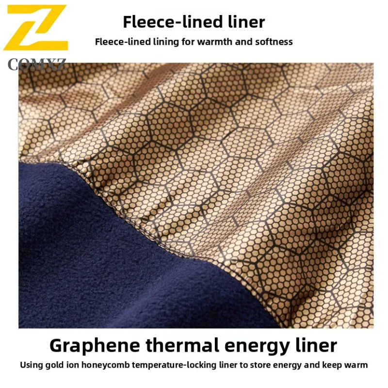 سترة رجالي بقلنسوة ممتازة من COMXZ 2025 سترة سميكة ودافئة لتسلق الصخور معطف كلاسيكي مريح وخفيف الوزن من القطن للشتاء #6