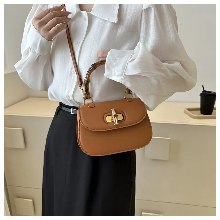 

Сумка-тоут с замком 2025 года, однотонная сумка на плечо для женщин, шикарная сумка через плечо, минималистичный кошелек с верхней ручкой, модная сумка ​