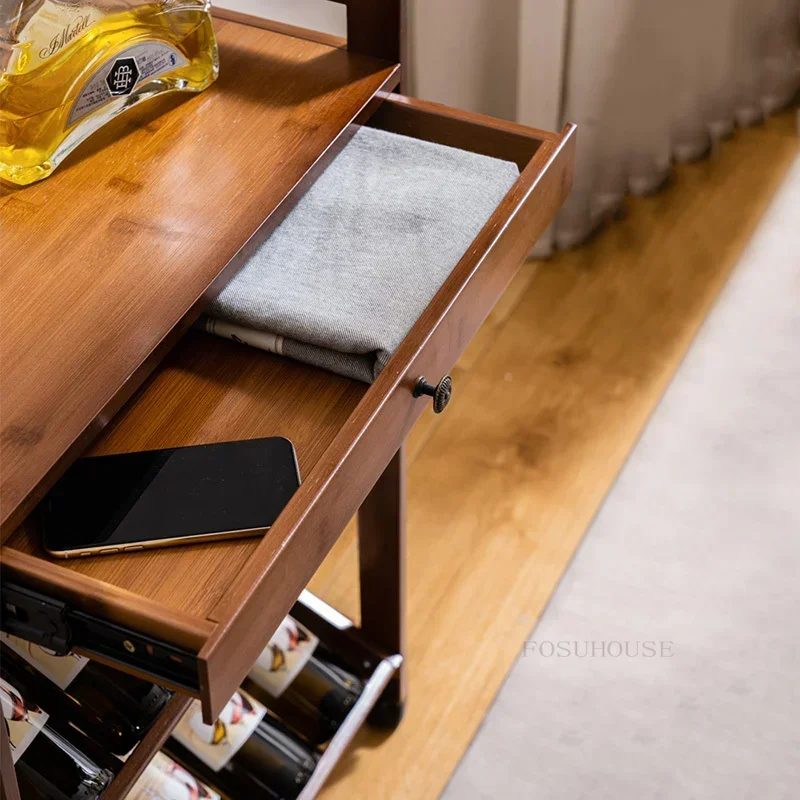 ไม้ไผ่ยุโรป Villa ชั้นบาร์ตู้เฟอร์นิเจอร์ห้องนั่งเล่นผู้ถือขวดไวน์ Simple ในครัวเรือนร้านอาหาร Racks L