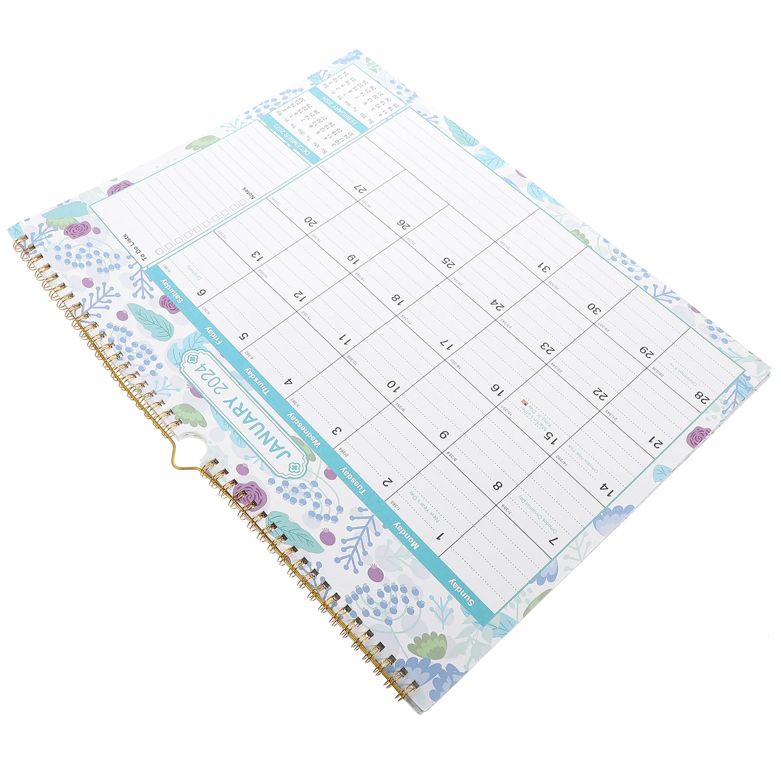 Household Calendar Office Hanging English Monthly 2024 Coated Paper Practical Daily Use Festivals Dates Clear Write