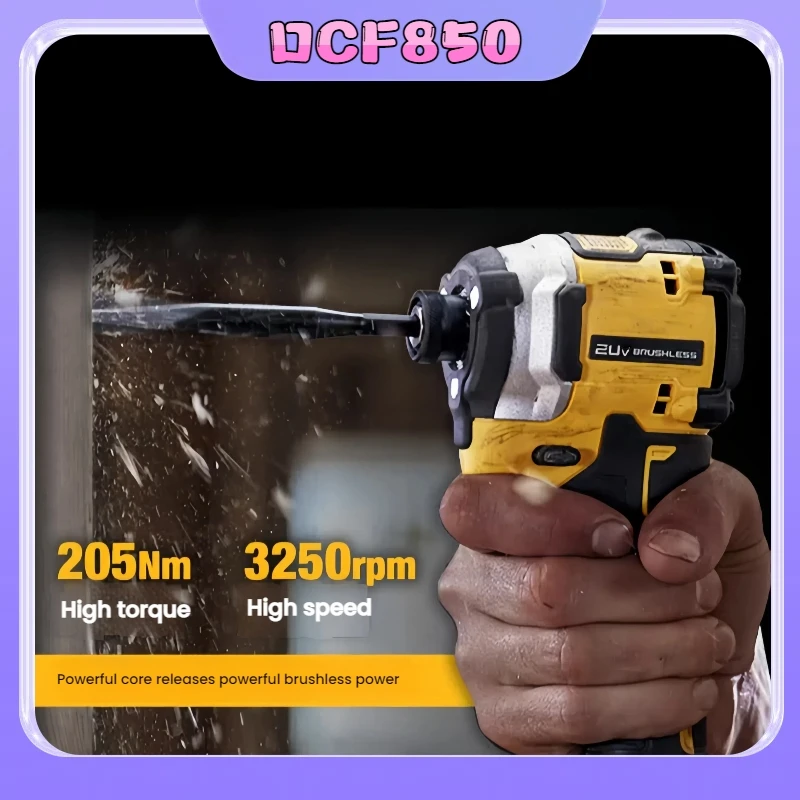 DCF850 سائق تأثير كهربائي 20 فولت بدون فرش لاسلكي 3250 دورة في الدقيقة مفك عزم دوران عالي أداة