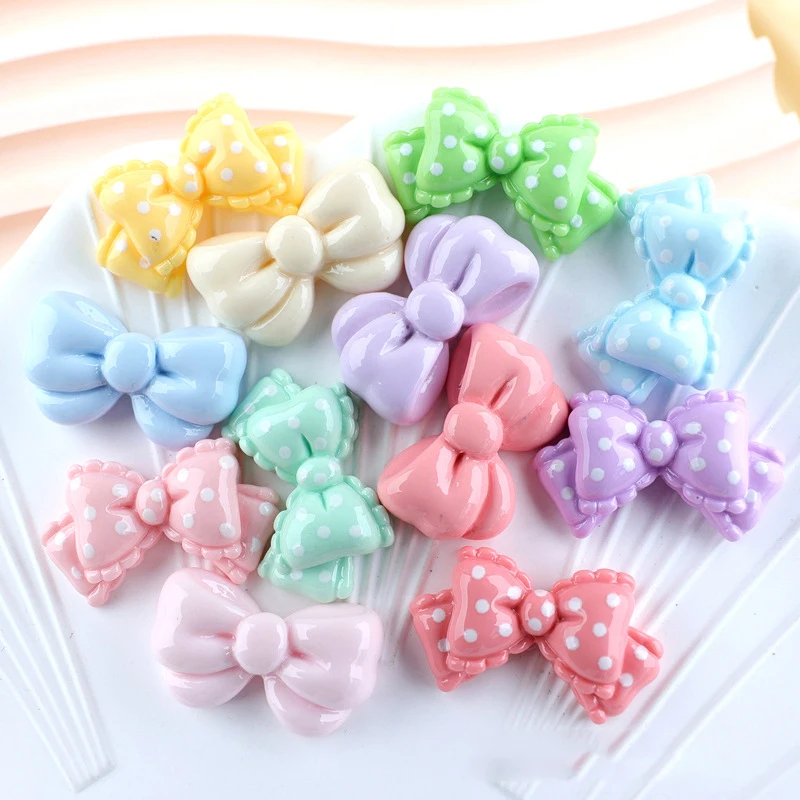 100pcs Resin Kawaii Macaron Colorful Bowknot Flatback Stone Embellishments DIY Decor Home Accessories Crafts