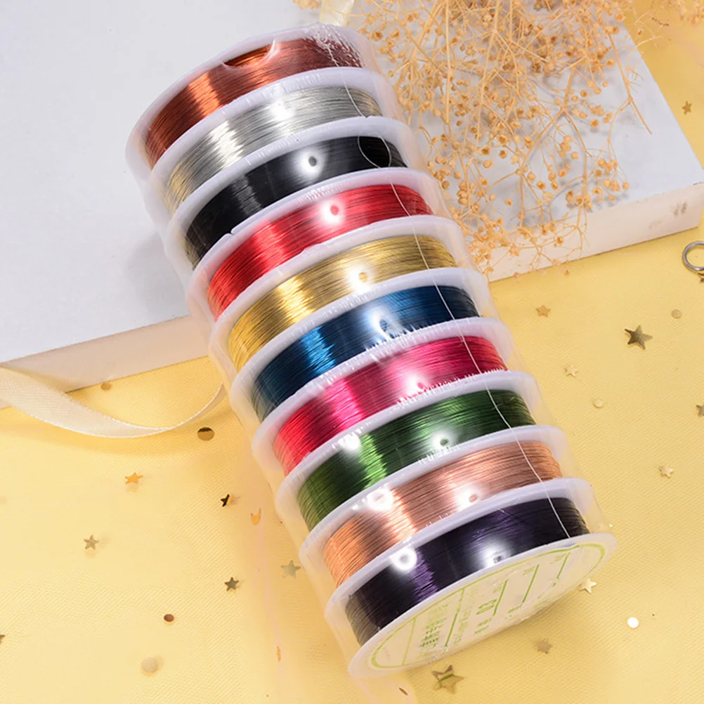 10 Rolls Colored Copper Wire for Jewelry Making Beading Craft Florist Hat Home Decor Flexible Ductible Projects Tiaras