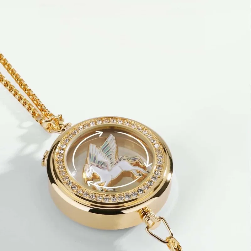 Car Rearview Mirror Pendant Pegasus Crystal Perfume Diffuser Hanging Ornament Lucky Charm Gold Rhinestone Women Gift Accessories