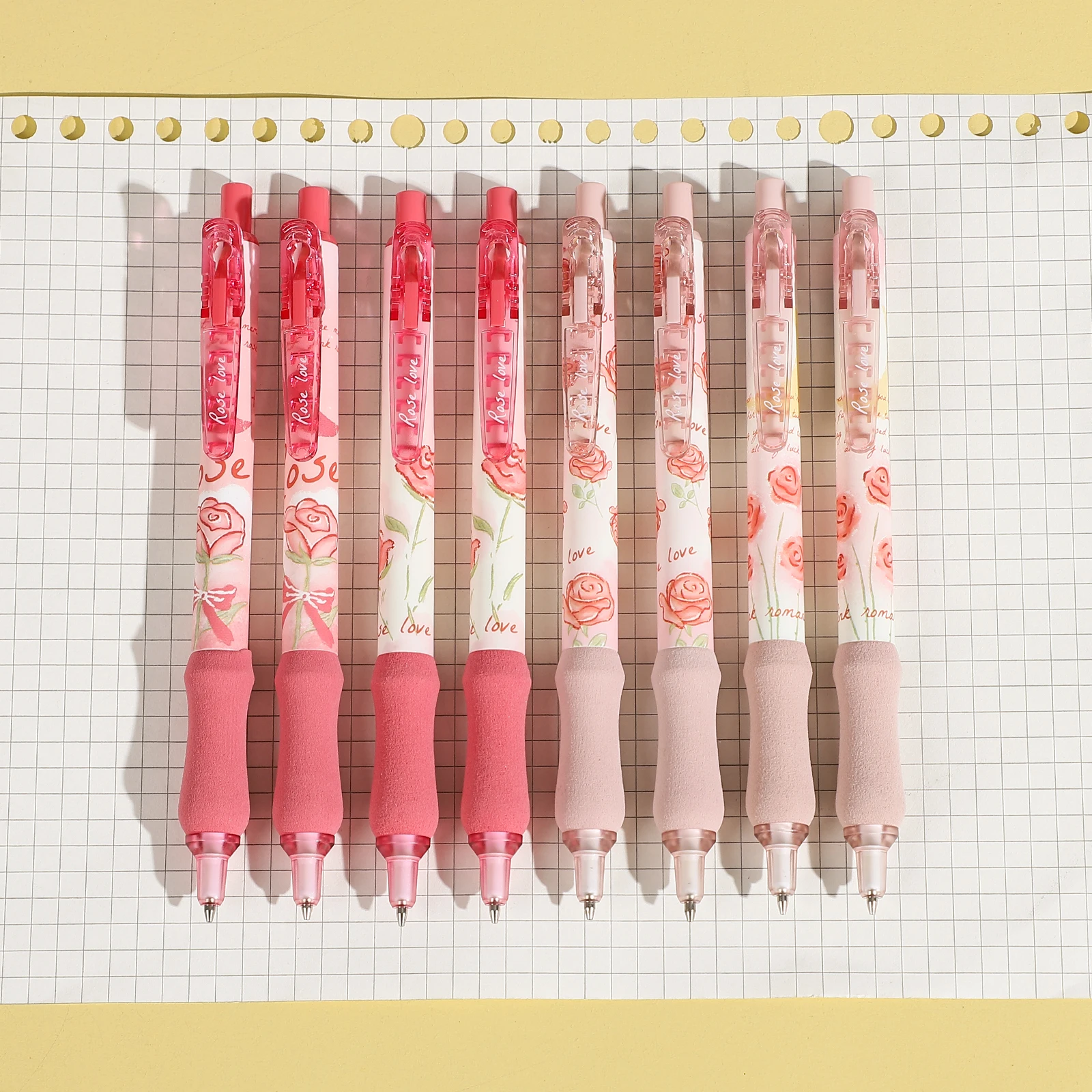 4 Pcs/set Girly Style Sponge Soft Grip Sheath Mechanical Pencil Set Creative DIY Journal Student Supplies Stationery