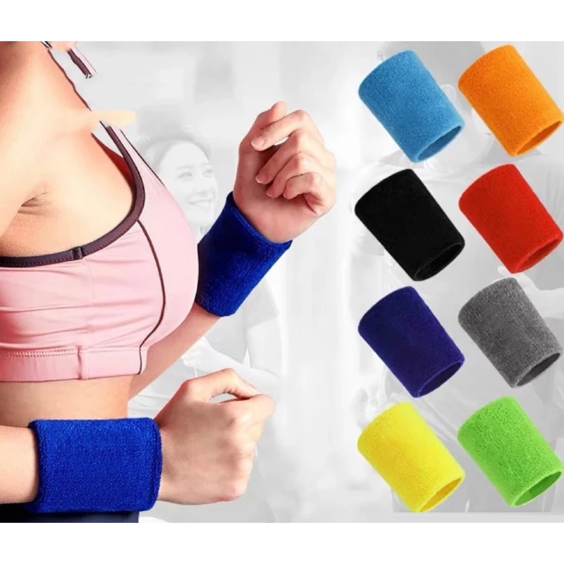 2 Pcs Towel Sports Wristbands Tennis Sweat Bands Wrist Guard For Basketball Volleyball Padel Fitness Sweatbands Wrist Wrap Cuff