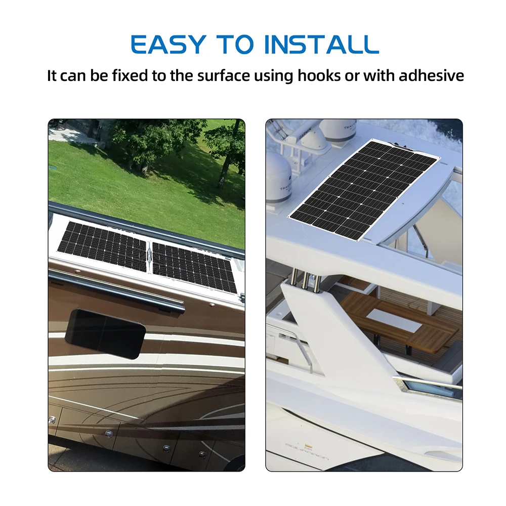 XINPUGUANG Flexible Solar Panel Sets 18V 100W 150W 200W 300W 400W For Car/Home/Camping Waterproof Mono Cell Solar Charge Battery