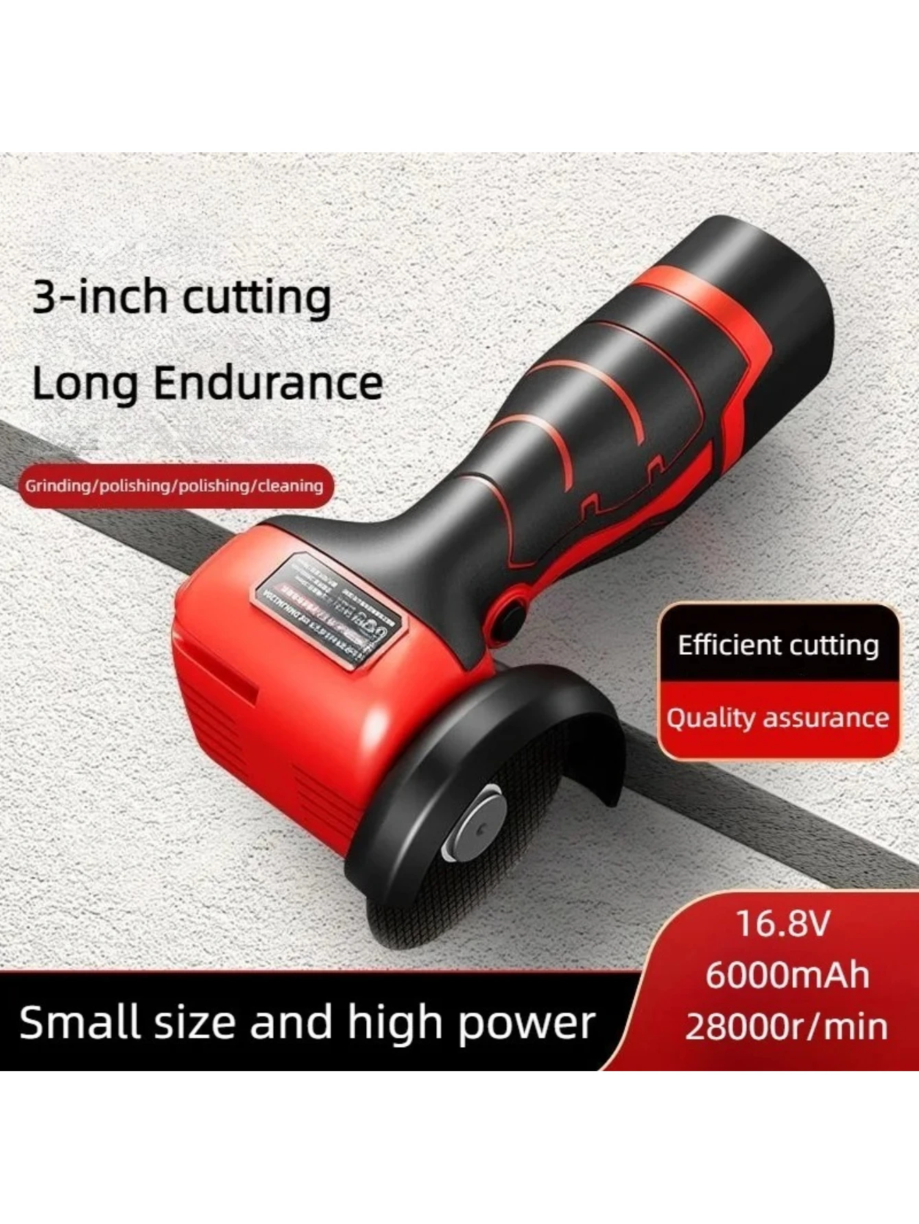 16.8V 28000RPM Rechargeable Diamond Cut Grinding Tool for Polishing Multifunctional Cordless Electric Angle Grinder