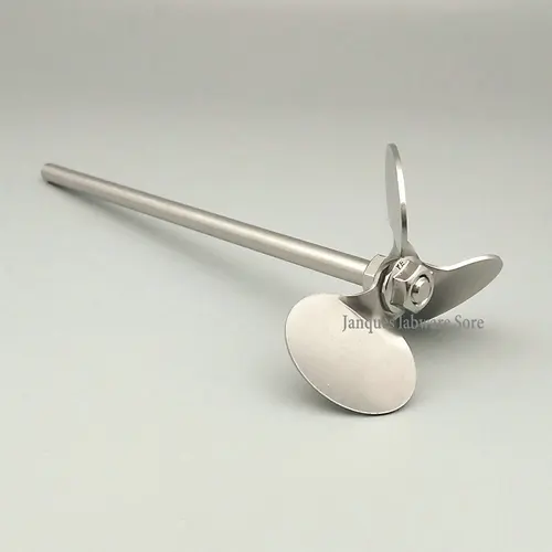 Imagen 1 del producto 1 Juego de paleta de tres cuchillas de acero inoxidable para laboratorio, con varilla agitadora, diámetro de 40mm a 120mm