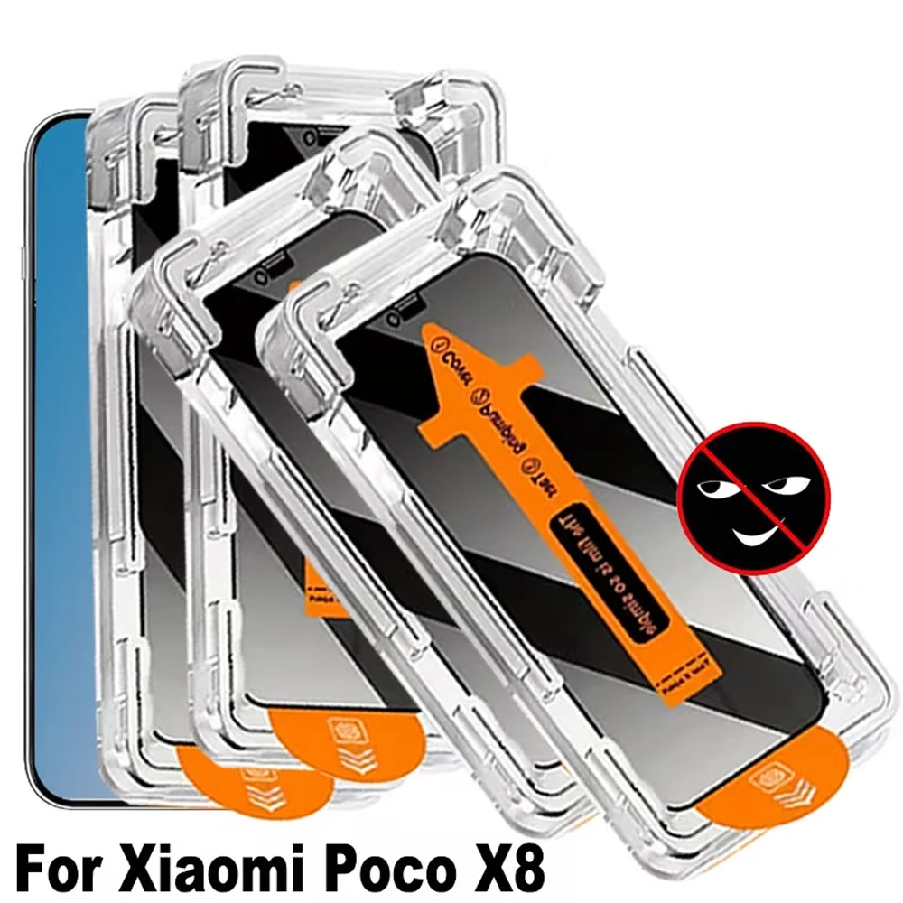 

1-5pcs Privacy Screen Glass For Xiaomi Poco F8 Ultra Anti-Spy Protector Film Poco F8 Pro X8 Pro Max X8 Pro Fingerprint Unlock