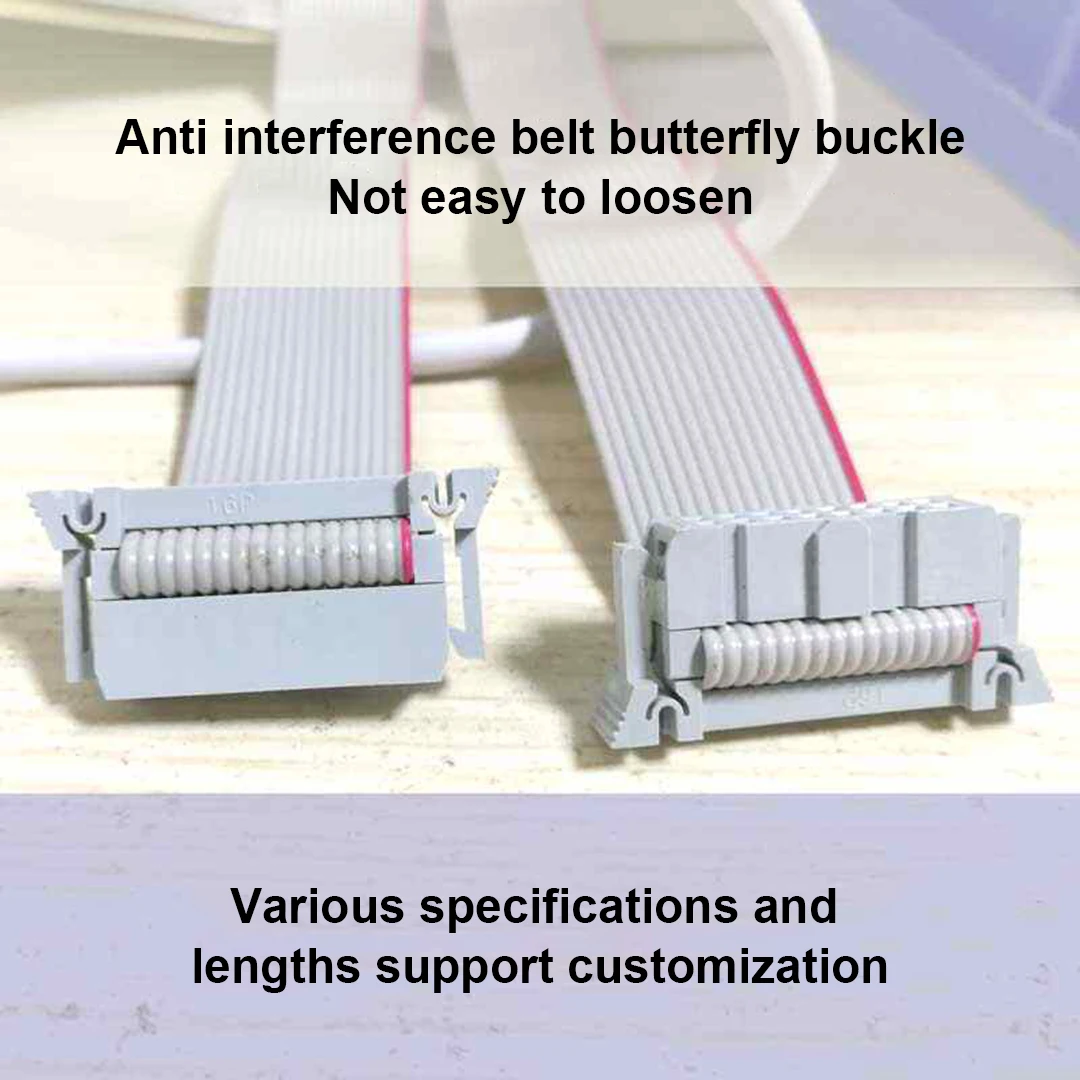 10Pcs 16P Butterfly Buckle Ribbon Cable Data Signal Connection Cable Single Dual Color LED Full Color Universal Copper Cable