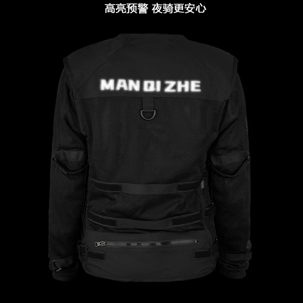 Sommer Motorrad Jacke Anti Drop männer Winddicht Motorrad Jacke Reflektierende Atmungsaktive Mesh Moto Reiten Jacke
