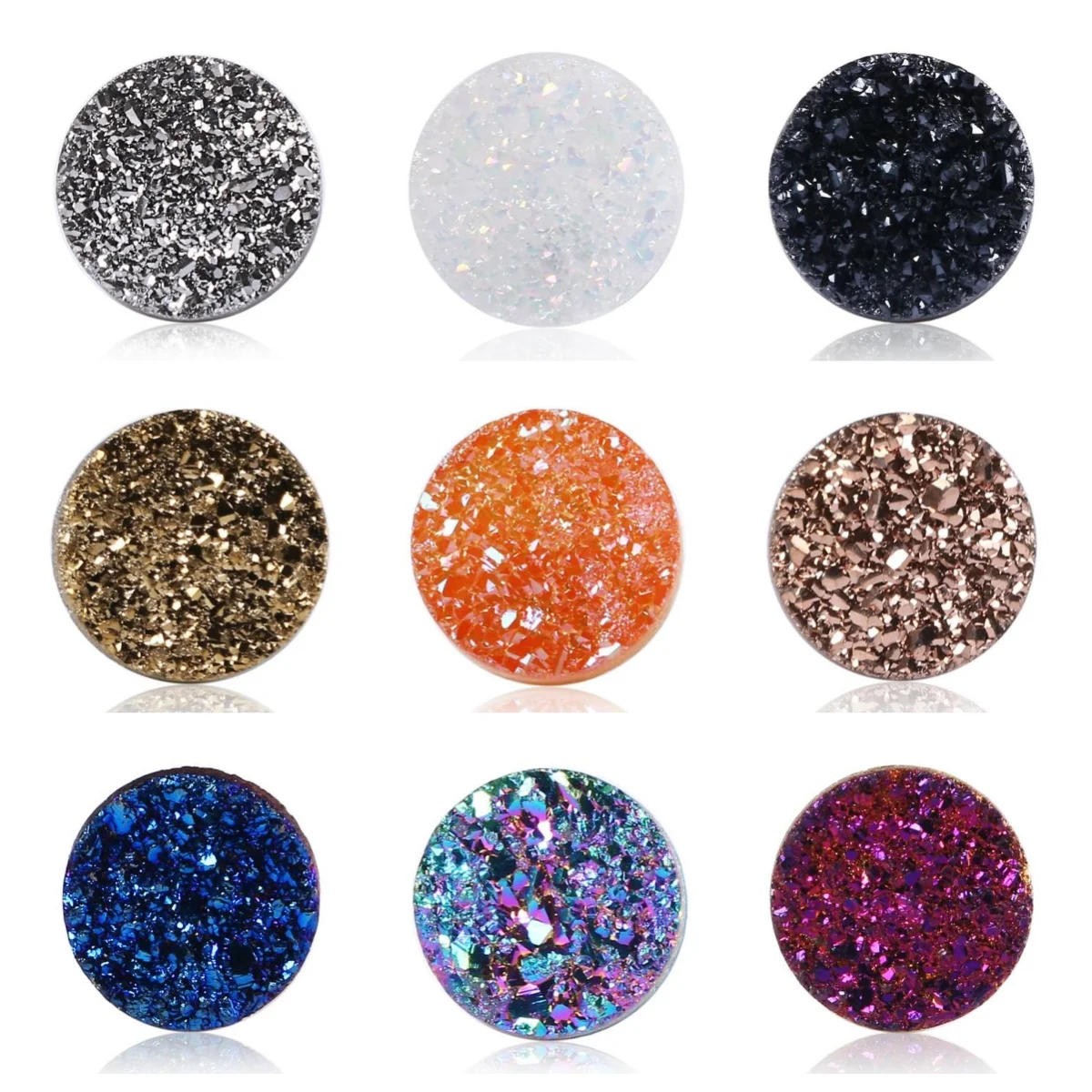 

Mankuu 8mm Druzy 10pcs/Lot Beads Accessories Natural Stone Druzy for Jewelry Making Bracelet Necklace Ring Earrings DIY Material
