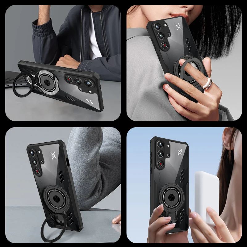 Silicone Cooling Phone Case for Redmagic 10 9 9S 8s Pro Plus Pro+ Graphene Heat Dissipation Case Magnetic Stand Shockproof Cover