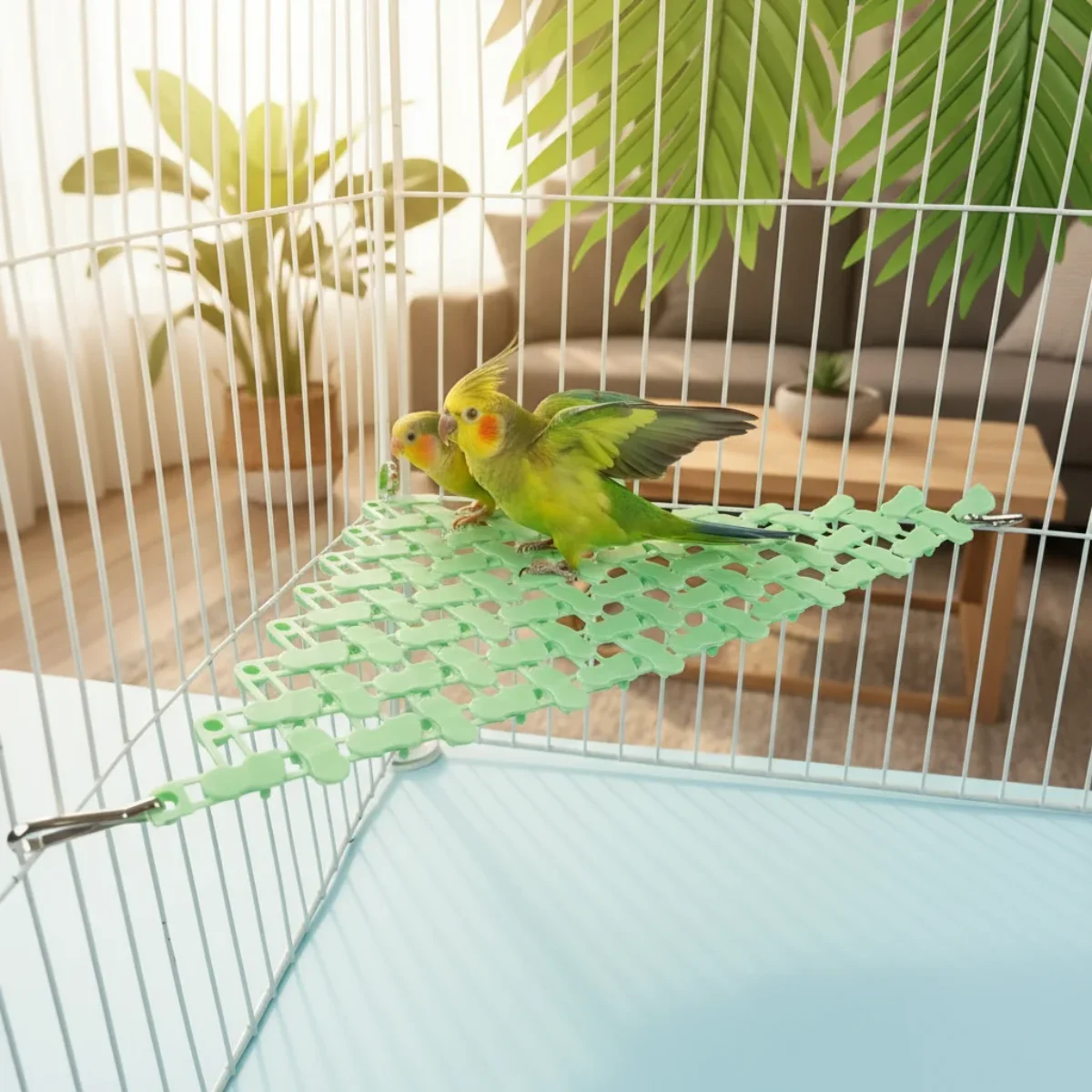 Parrot Hammock Breathable Mesh Swing for Small Medium Birds Durable Non Slip Easy Install Comfortable Resting Cage Accessories - view 3