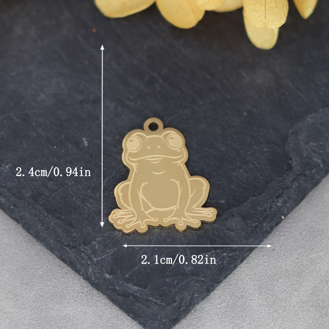 2pcs Stainless Steel Frog Charms For Jewelry Making Lovely Animals Pendants Diy Earrings Keychain Finding