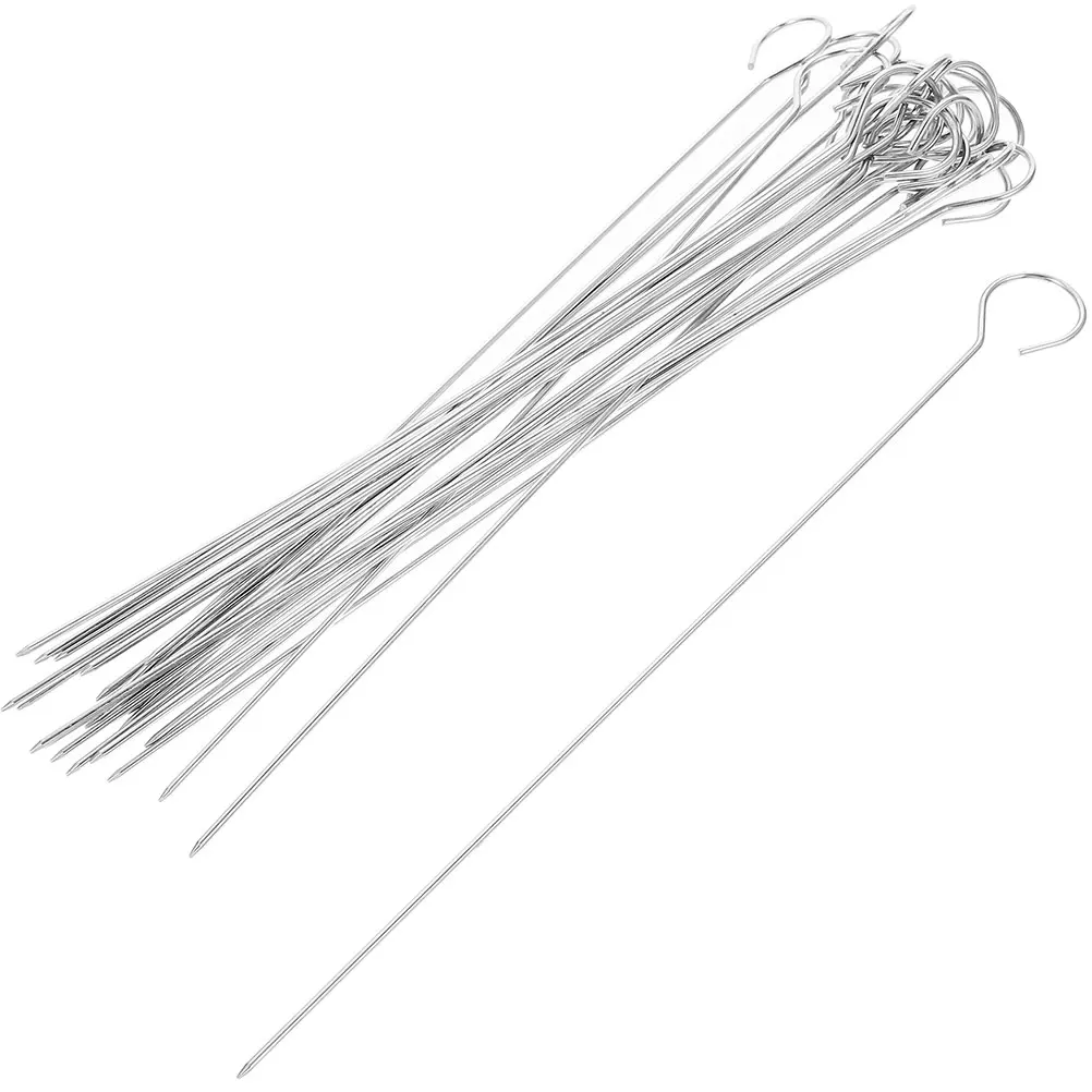 

30Pcs Stainless Steel Skewers Bbq Grilling Skewers Metal Pins for Meat Vegetable Kabob Roasting Outdoor Barbecue