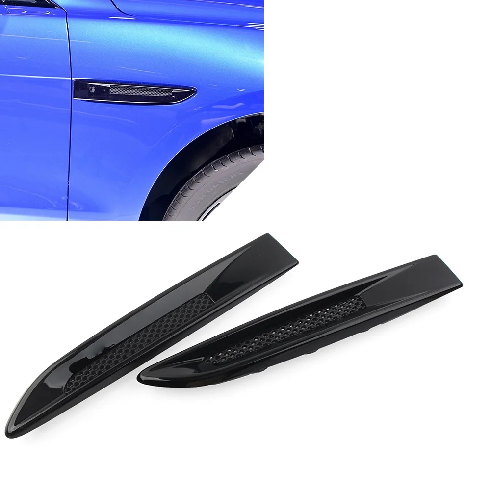 

1 Pair Glossy Black Car Front Side Fender Air Vent Outlet Grille Trim For Jaguar XE F-Pace XF X260 T2H17749 T2H17750