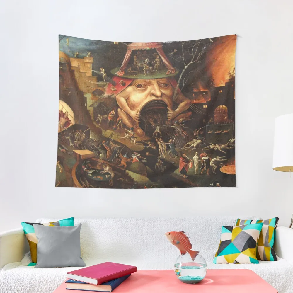 

Insight into Hell 3 by Hieronymus Bosch Tapestry Wall Hanging Room Decor Cute Tapestry