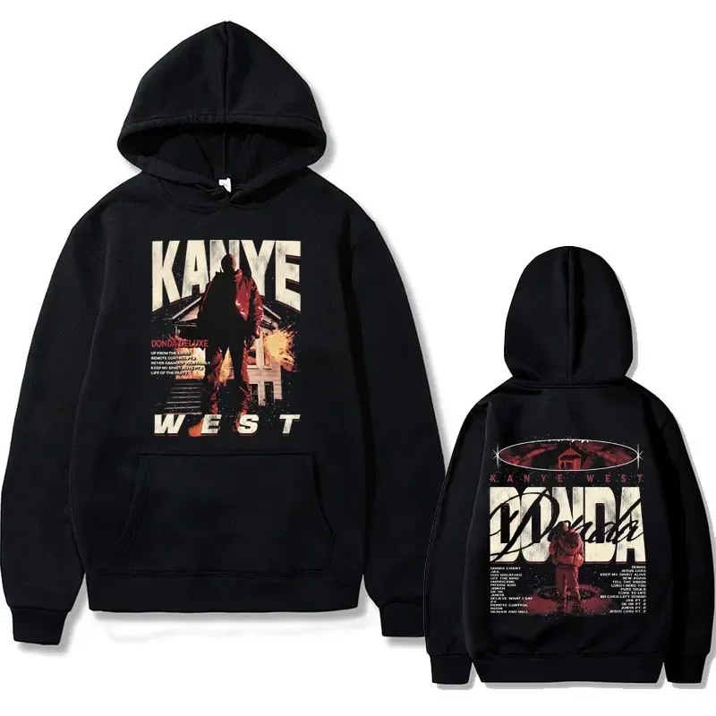 Rapper Kanye Weesst Donda Graphic Print Hoodie Men Fleece Cotton Sweatshirt Men's Hip Hop Oversized Hoodies Male Casual Pullover