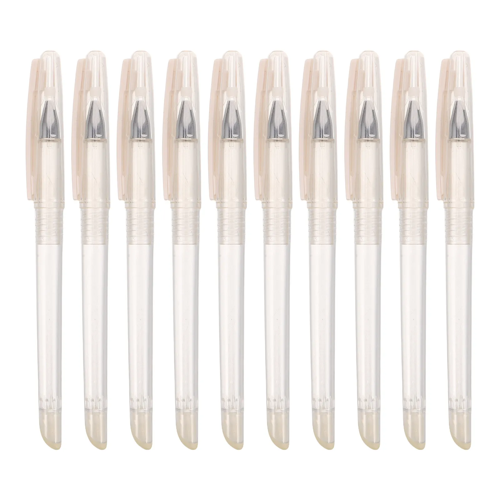 

10Pcs Transparent Empty Gel Pen Tubes Clear Pen Shells Replacement Plastic Covers Erasable Rubber Tips School Office Stationery