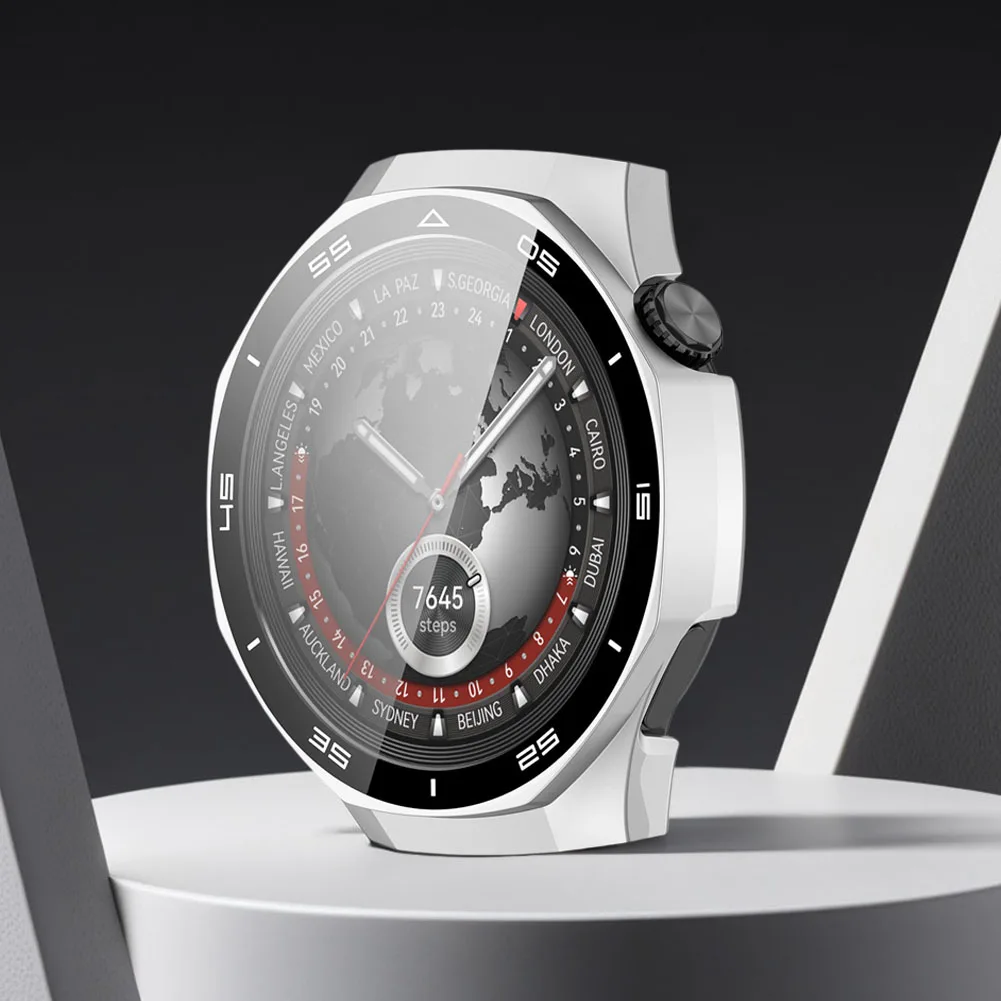 Case PC Bumper Tempered Glass Film Cover Glass+Case PC Case+Tempered Glass Screen Protective Case for Huawei Watch GT 5 Pro 46mm