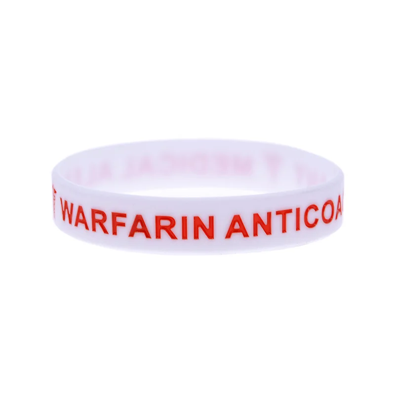 1PC/3PCS Warfarin Anticoagulant Silikon Armband Medizinische Alarm Armband 3 Farben – Detail 2