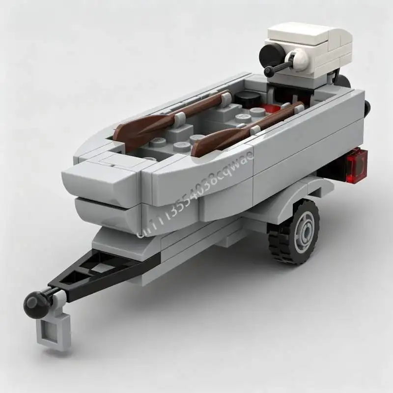 NEW 111PCS MOC Fishing Boat Model Custom Puzzle Building Blocks DIY Assembly Educational Creative Toy Collection Display Gifts