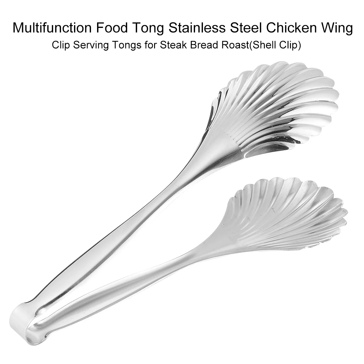 

Food Tongs Stainless Steel Heavy Duty Non-Slip Grip For Grilling Chicken Wings Steak Bread Salad Oil Drain Holes Rustproof