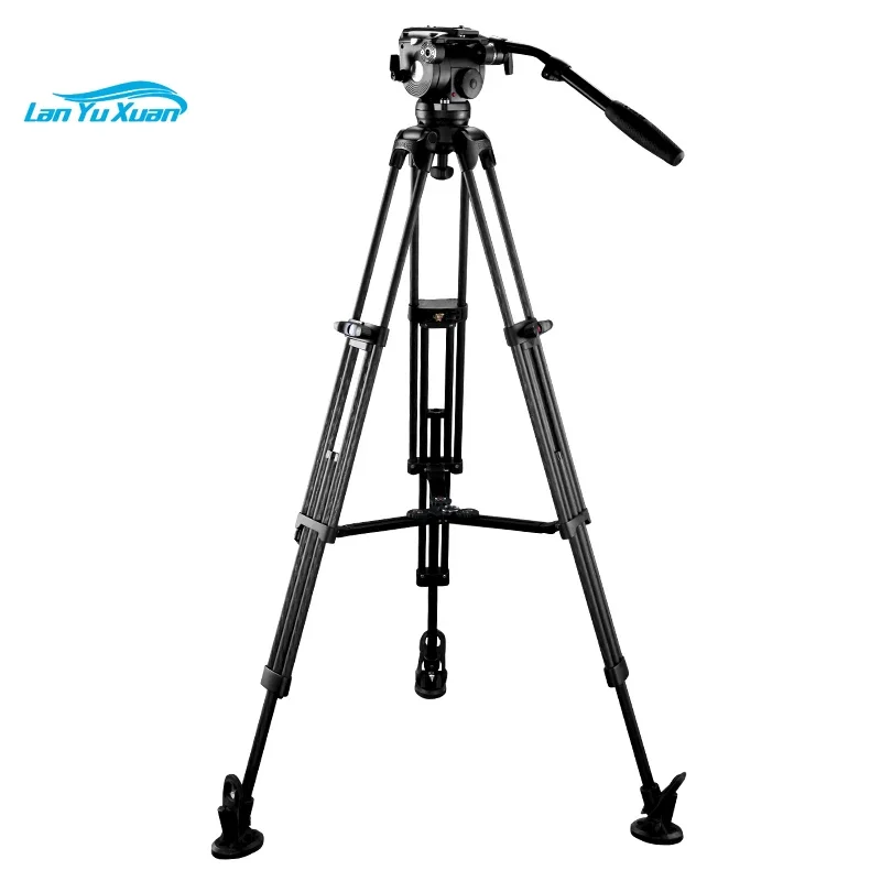 EG08C2 1.7m 2-Stage Carbon Fiber Fluid Video Tripod damping head for camera video shooting stick light tripod stand