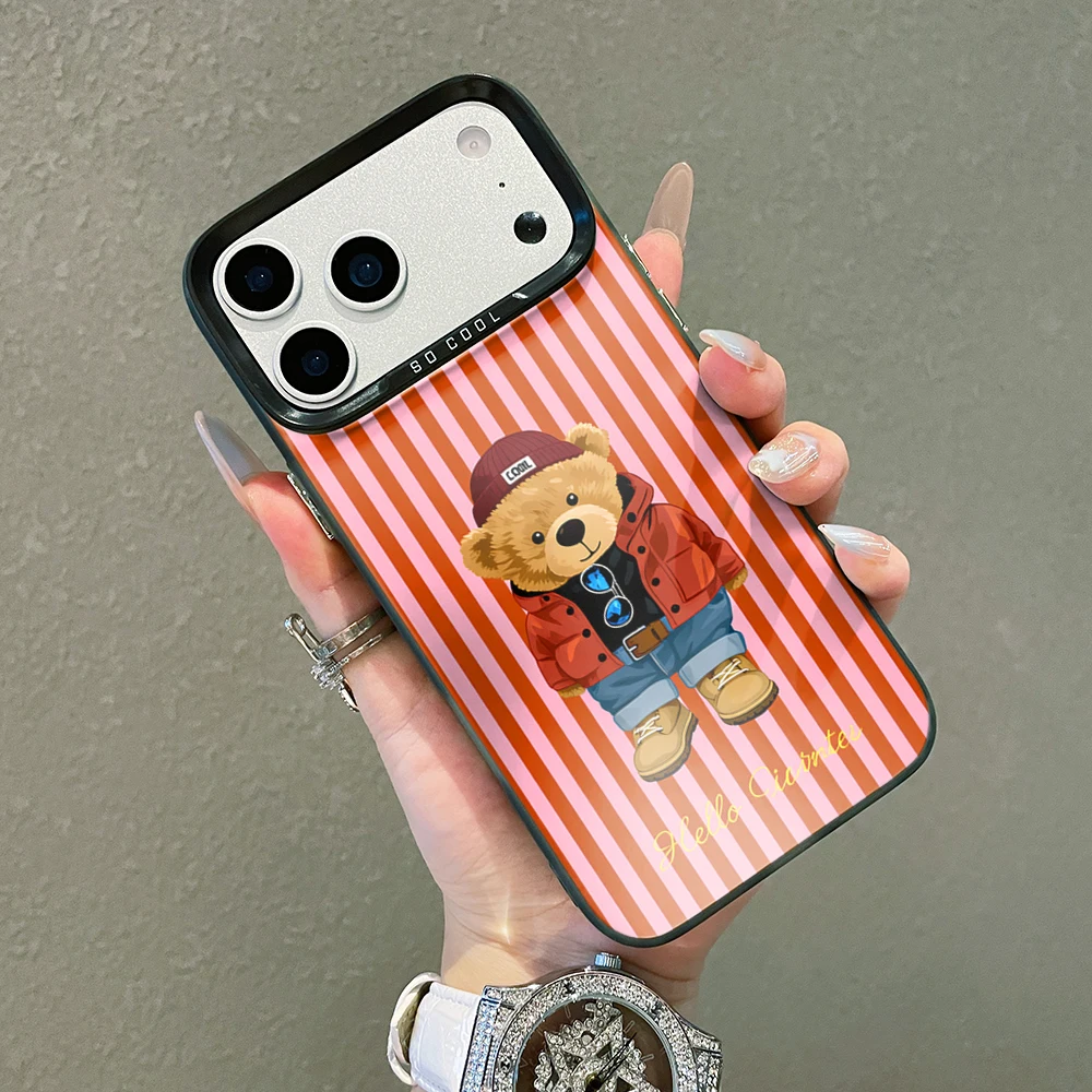 Für iPhone 17 15 16 14 Pro Max Hülle Plus Gestreiftes Cooles Bärenmuster Cover Für iPhone 13 11 12 ProMax XS XR XS 7 8 Plus 16E Hüllen – Detail 14