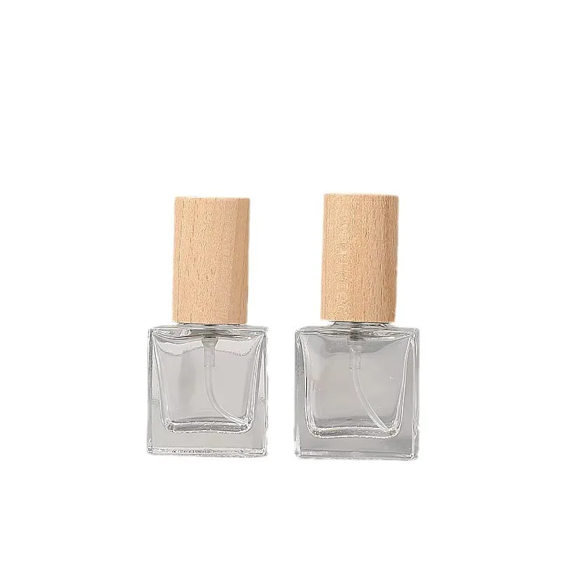 100 szt. 10 ml kwadratowy szklany dozownik w sprayu opakowanie kosmetyczne pusta butelka płyn do prasowania zraszacz butelka perfum