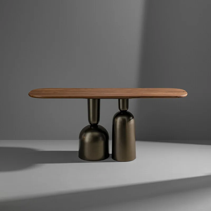 Italian light luxury entrance table creative stainless steel decorative strip case